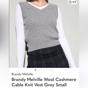 Brandy Melville Gray Cable Knit Vest